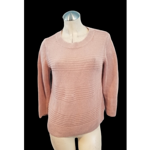 Tahari Tops - Tahari Size L Pink Linen Knit Top Sweater